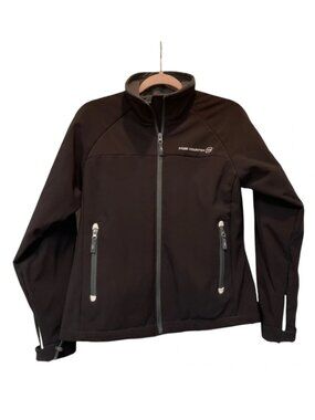 Free Country Soft Shell Fleece Lined Zip Jacket Black Women's Medium Gorpcore